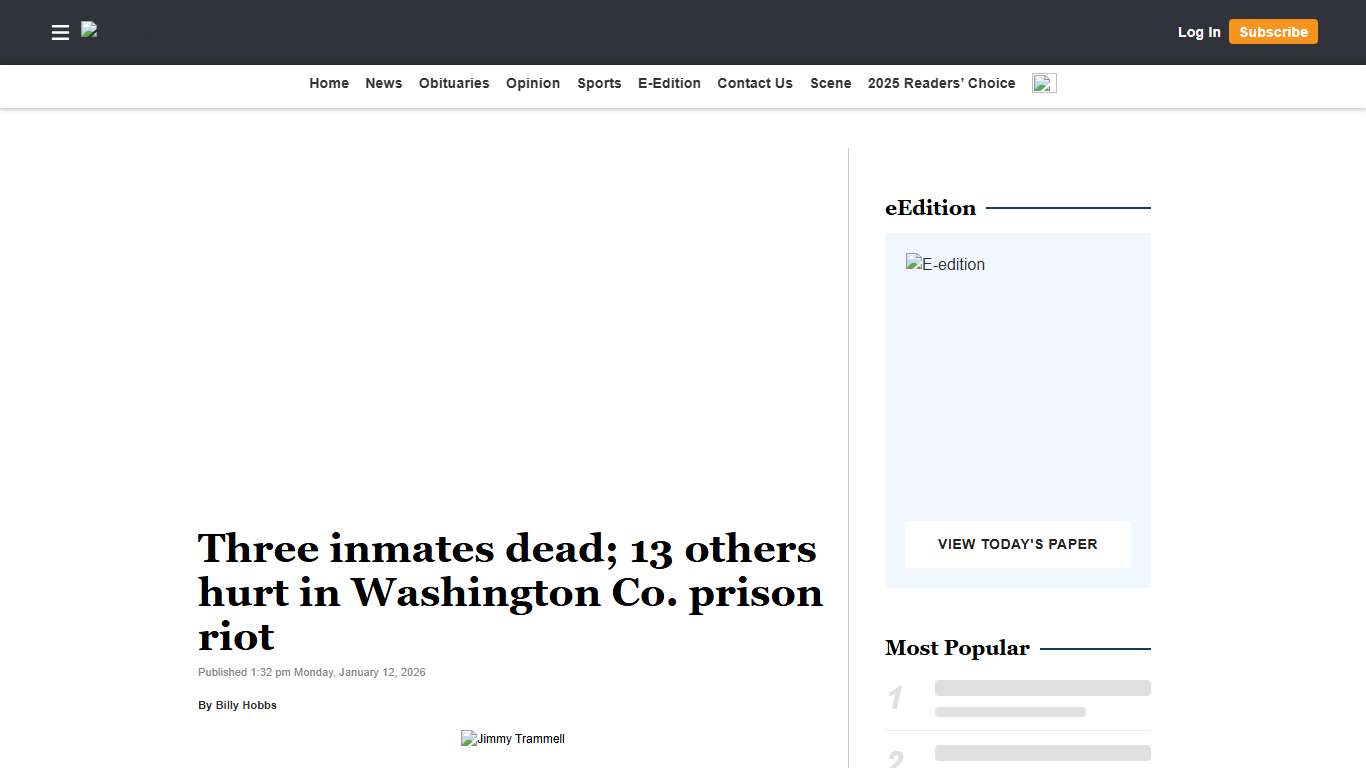 Three inmates dead; 13 others hurt in Washington Co. prison riot | The Union-Recorder