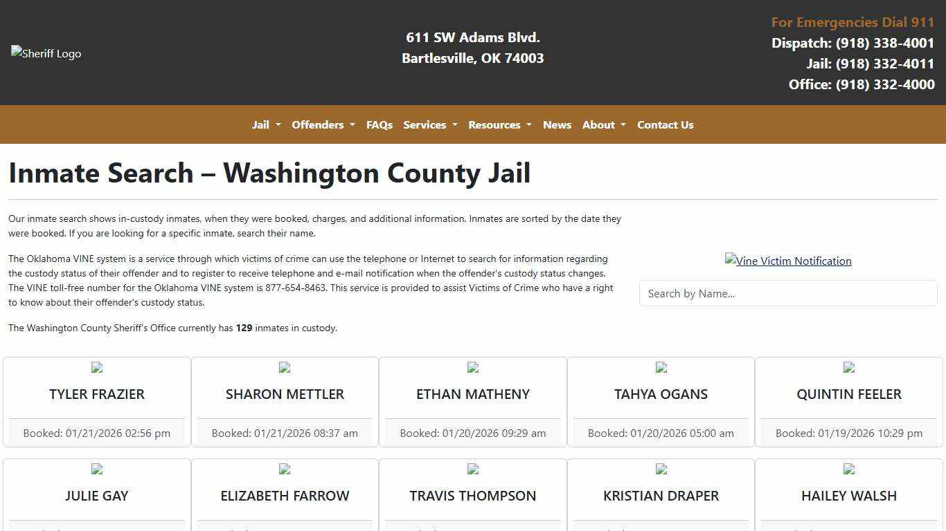 Inmate Search | Washington County Sheriff's Office